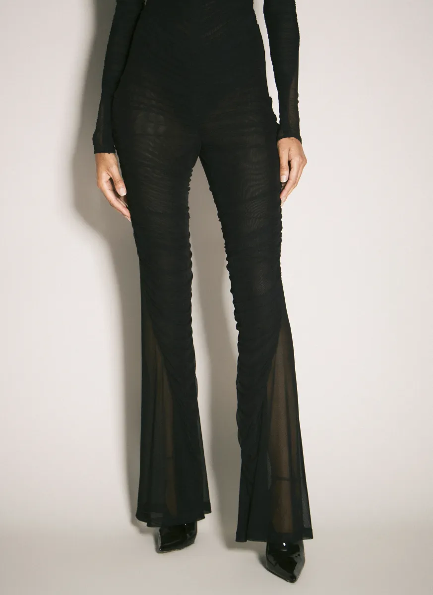 Ruched Flared Pants