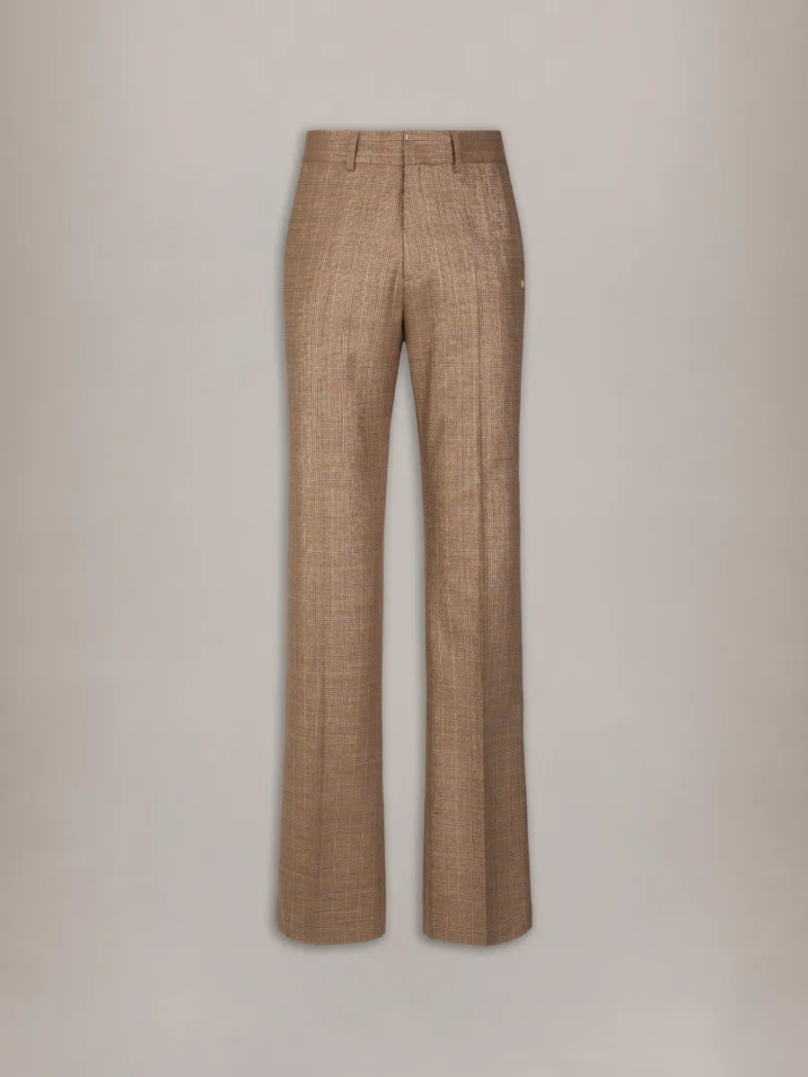 MA FIT LUREX TROUSER - Coffee