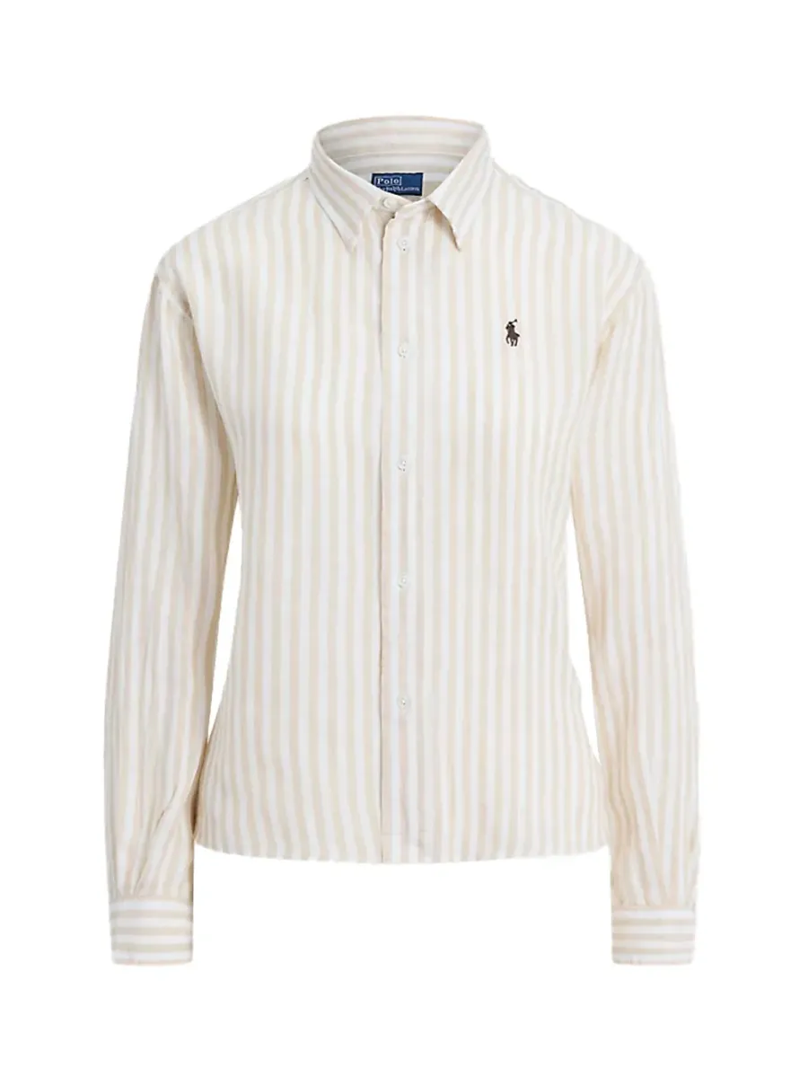 Linen Shirt Tan/White