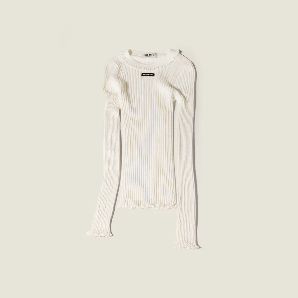 Silk crew-neck sweater