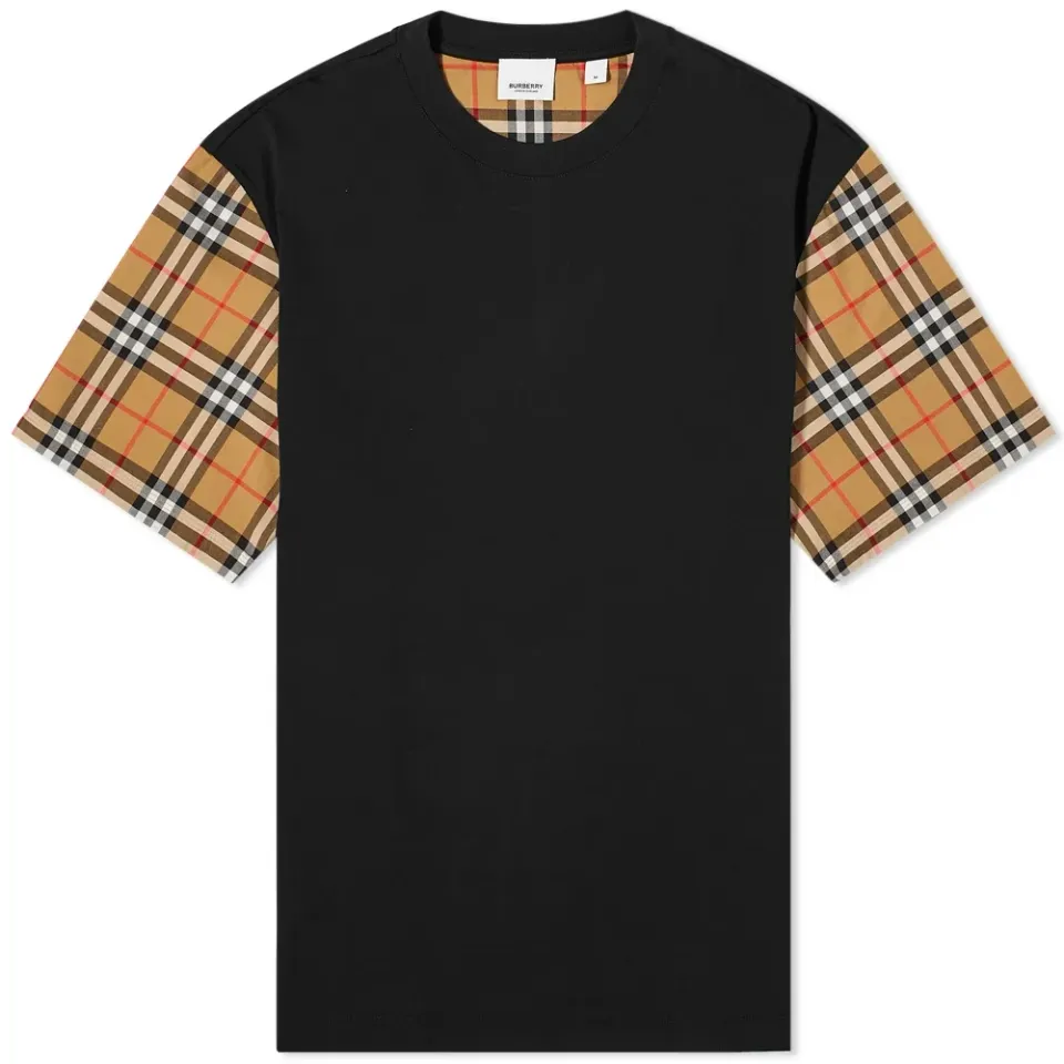 Checked Sleeve T-Shirt
