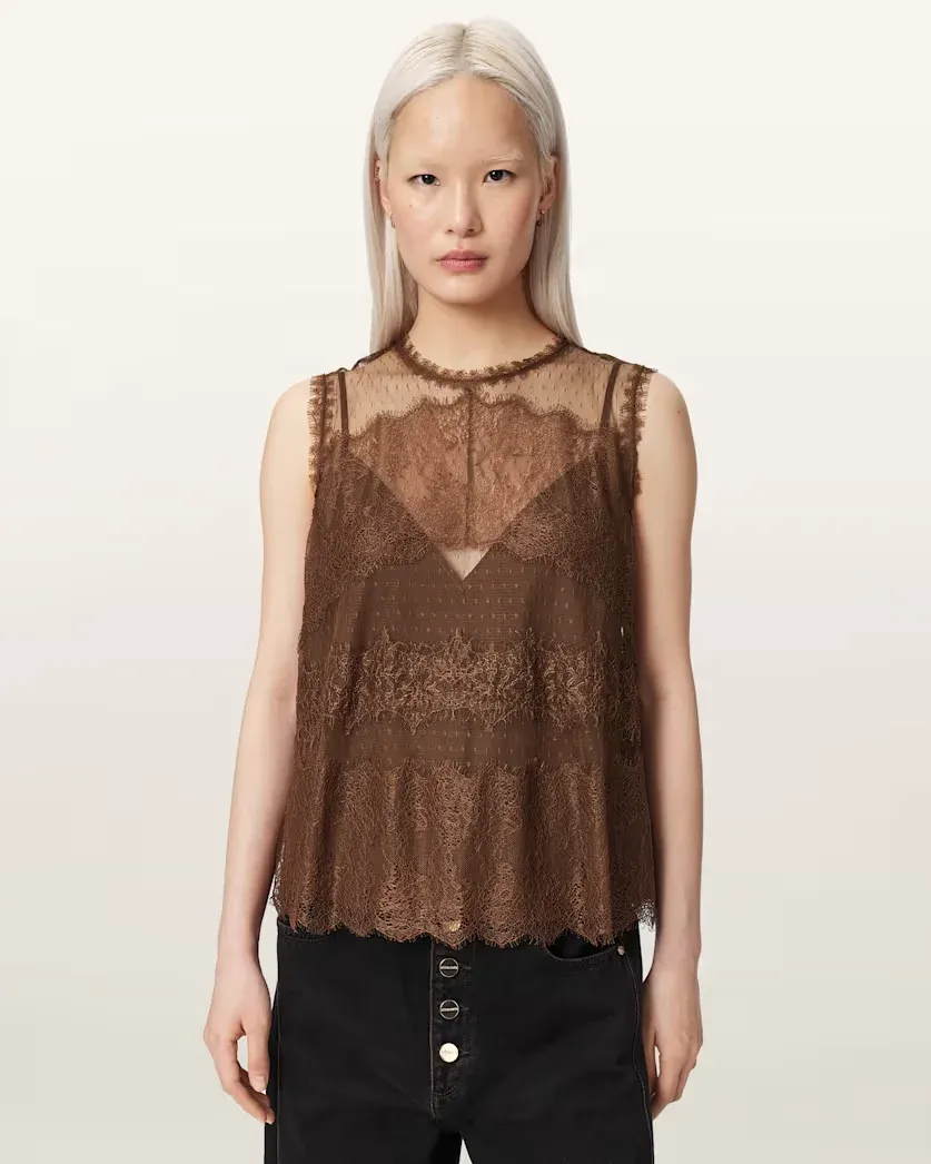 Clara Lace Mesh Sleeveless Top