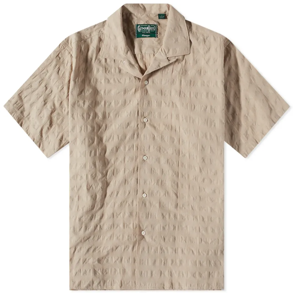 Japanese Ripple Jacquard Camp Collar Shirt
