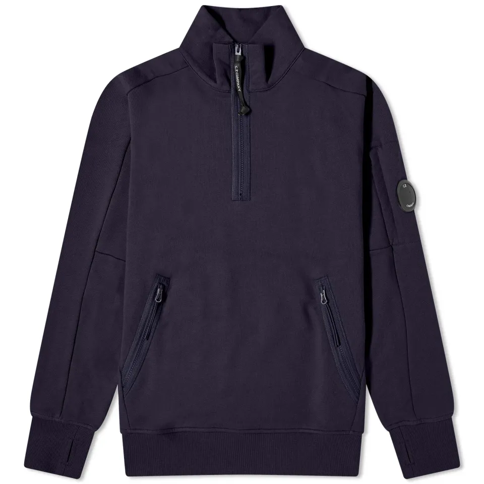 Diagonal Raised Fleece Zipped Sweatshirt