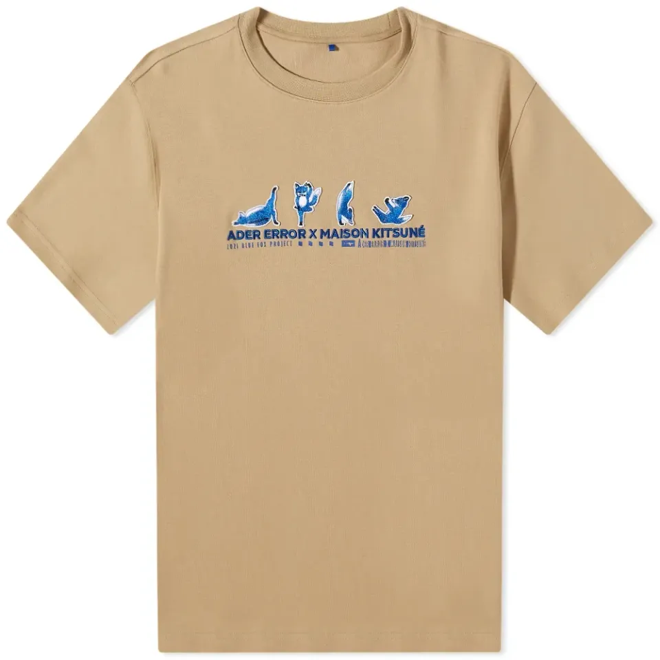 Maison Kitsuné X ADER error Yoga Blue Fox T-Shirt