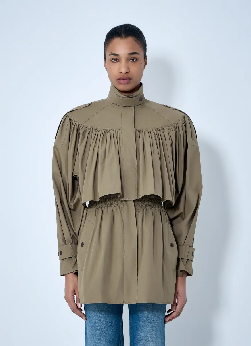 Gathered High-Collar Jacket