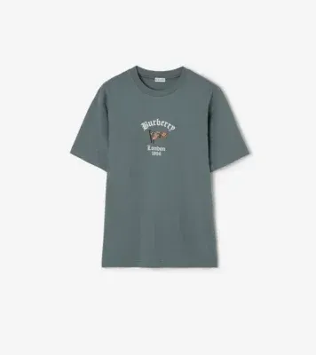 Check Flag Cotton T-shirt in Seafarer blue