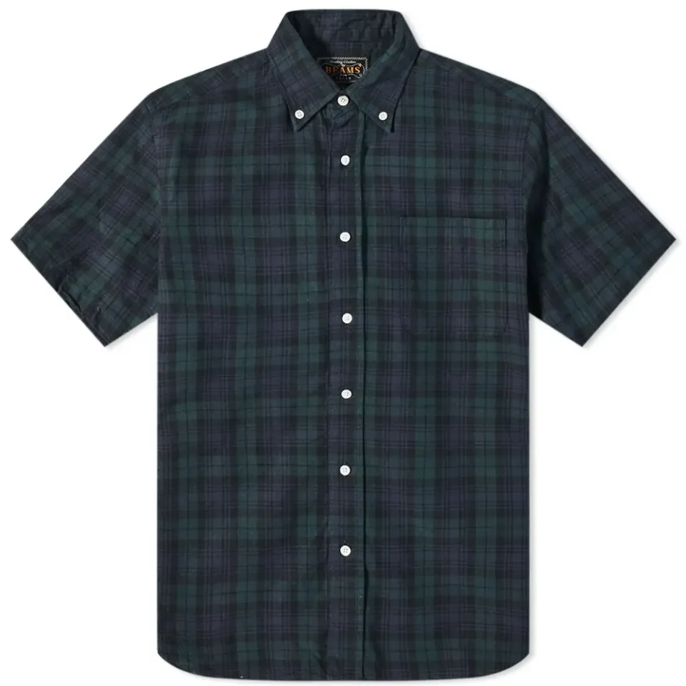 Short Sleeve Indigo Black Watch Shirt