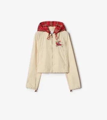 Cropped Newcott Hooded Jacket in Tundra beige