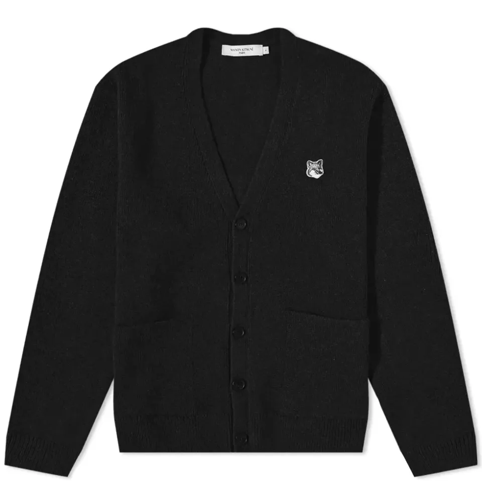 Grey Fox Head Patch Relaxed Cardigan