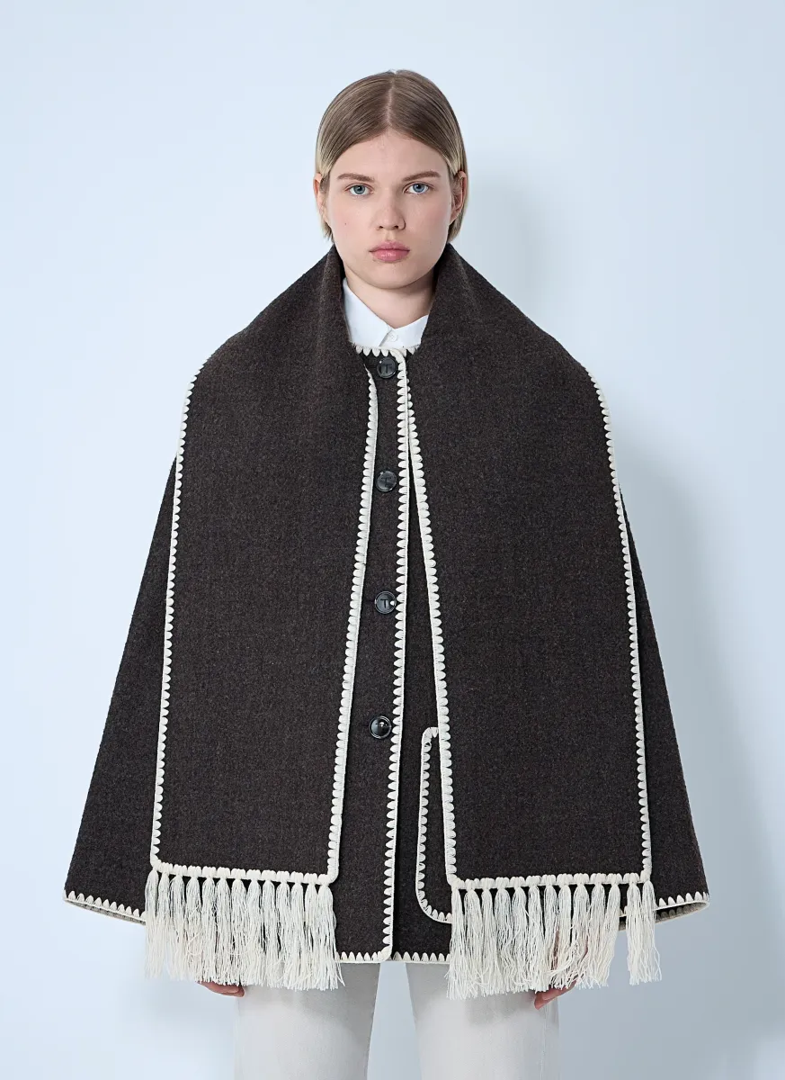 Embroidered Scarf Jacket
