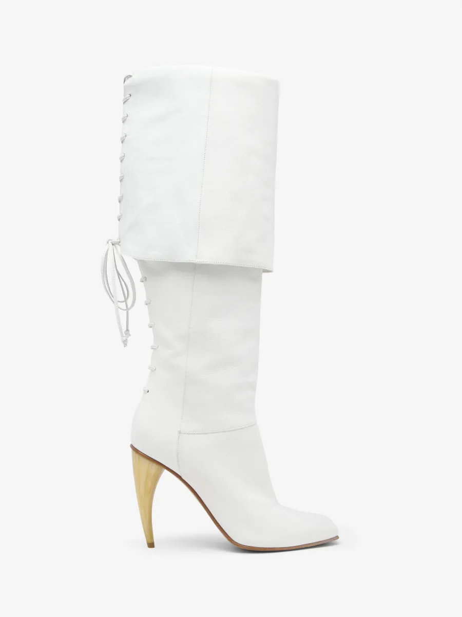 Horn Heel Knee-High Boot