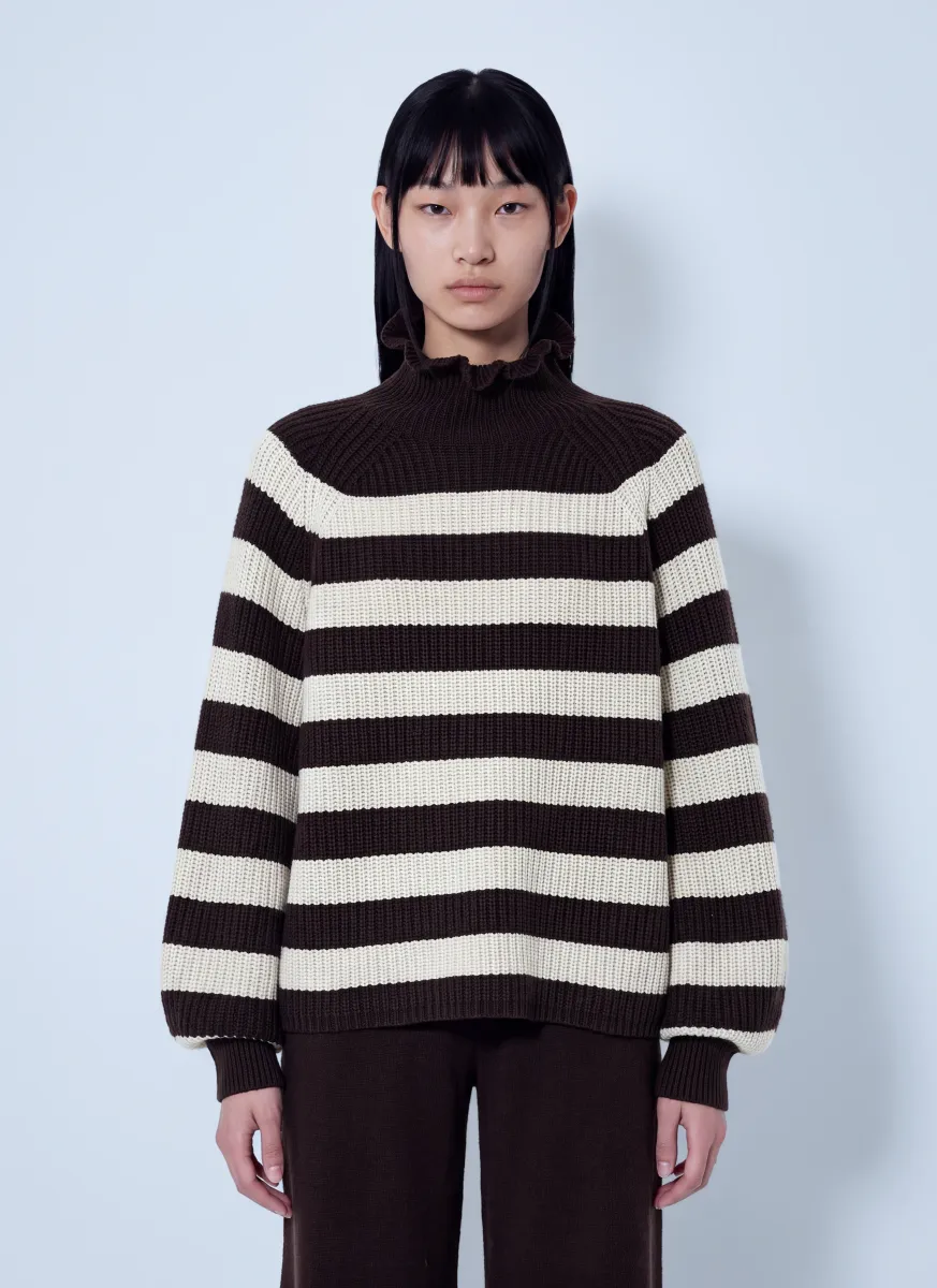 Ribbed Stripe Knit Sweater