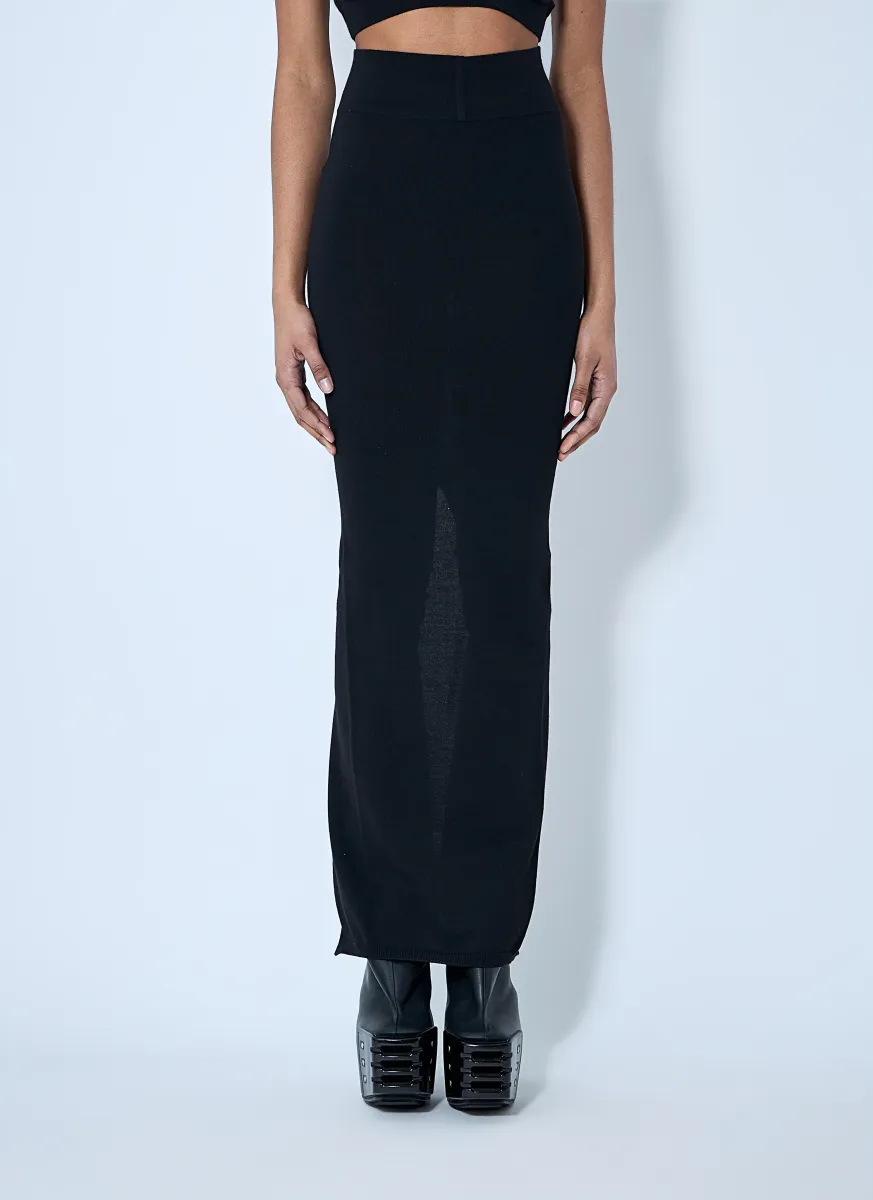 Wool Knit Maxi Skirt