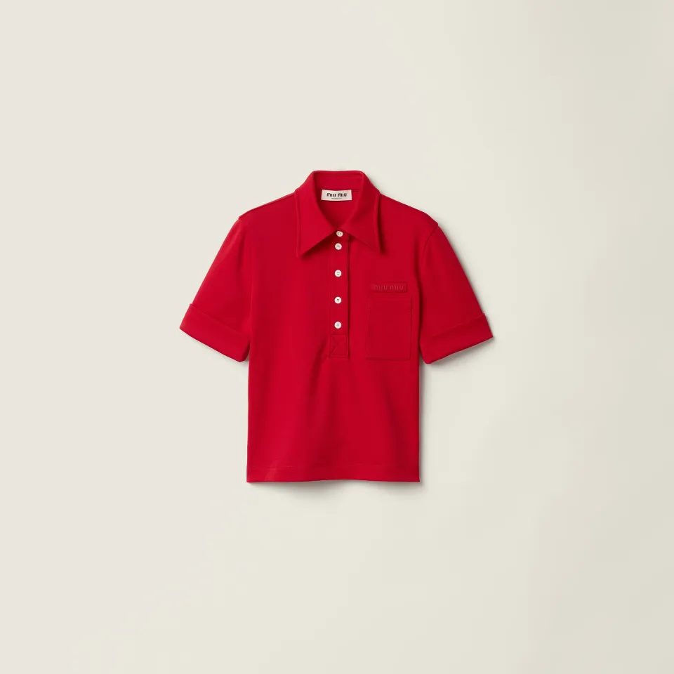 Technical jersey polo shirt