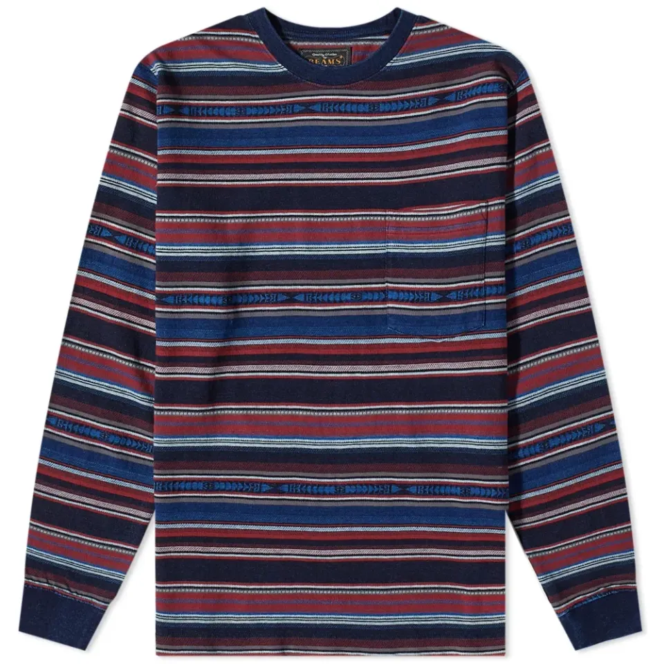 Long Sleeve Indigo Native Stripe T-Shirt