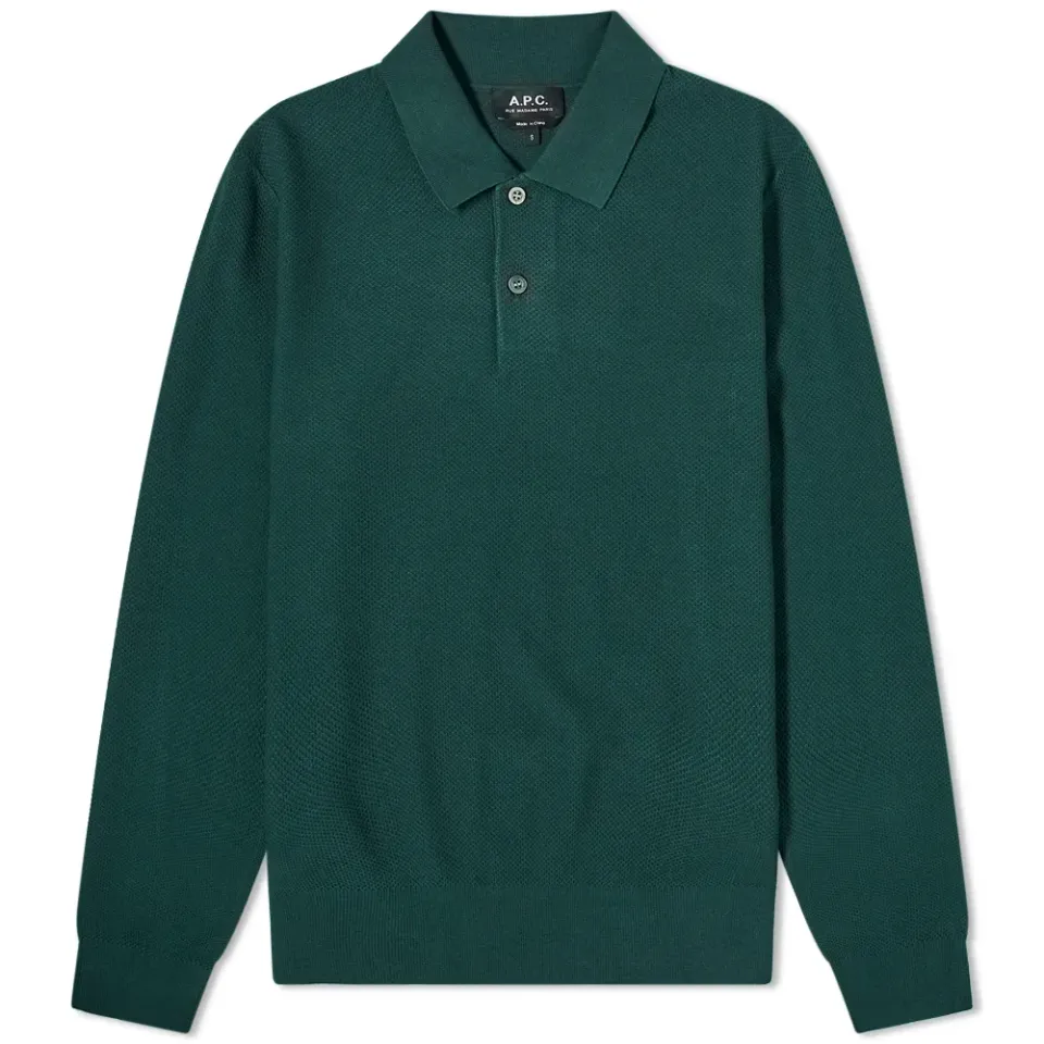 A.P.C. Kyle Knit Long Sleeve Polo