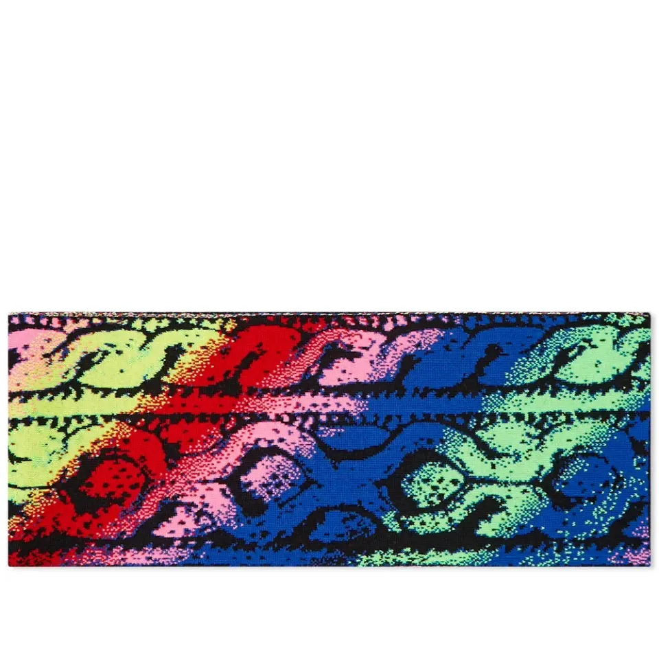 Merino Cable Jacquard Rainbow Scarf