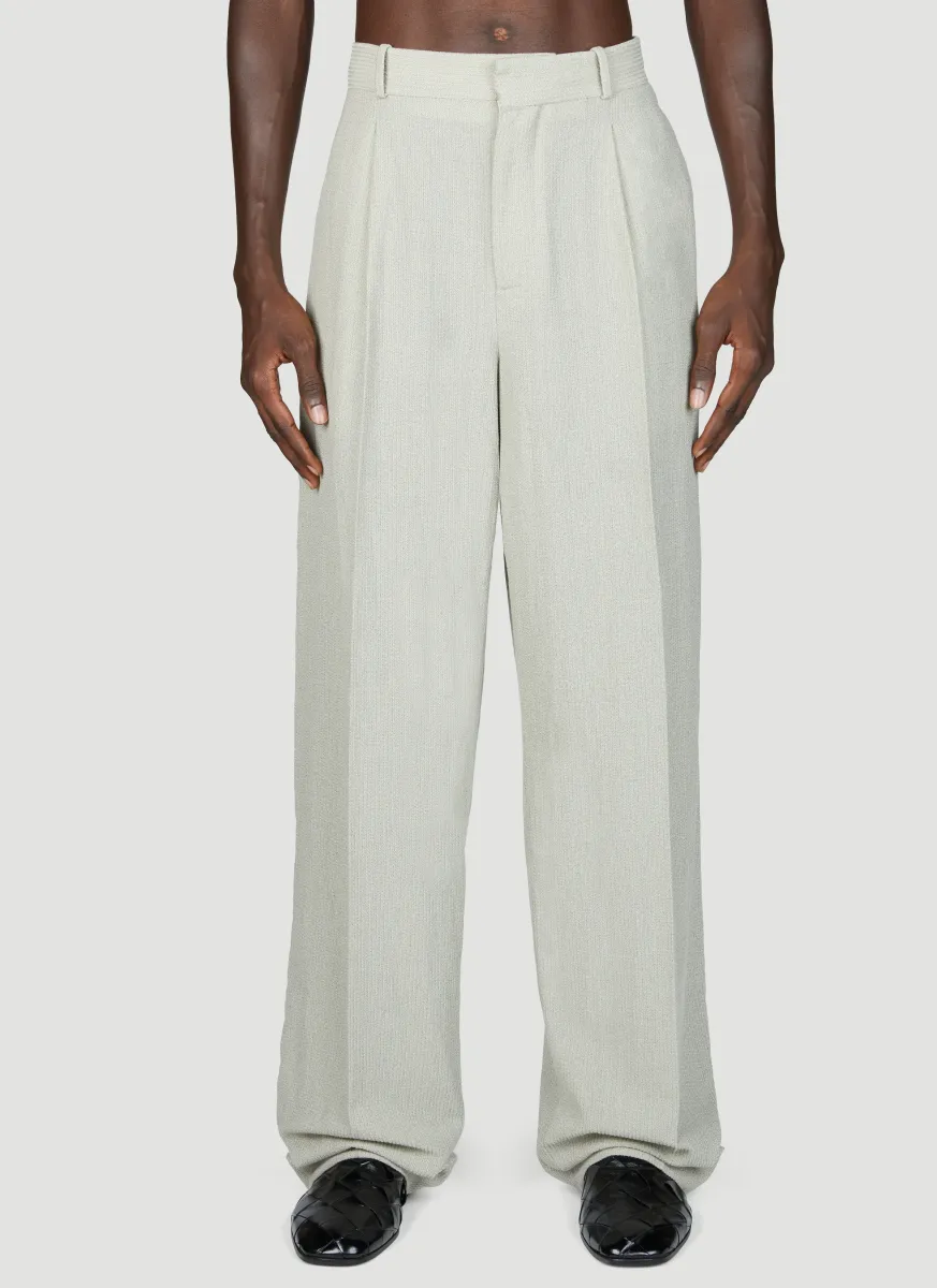 Light Wool Silk Mouline Blazer Pants