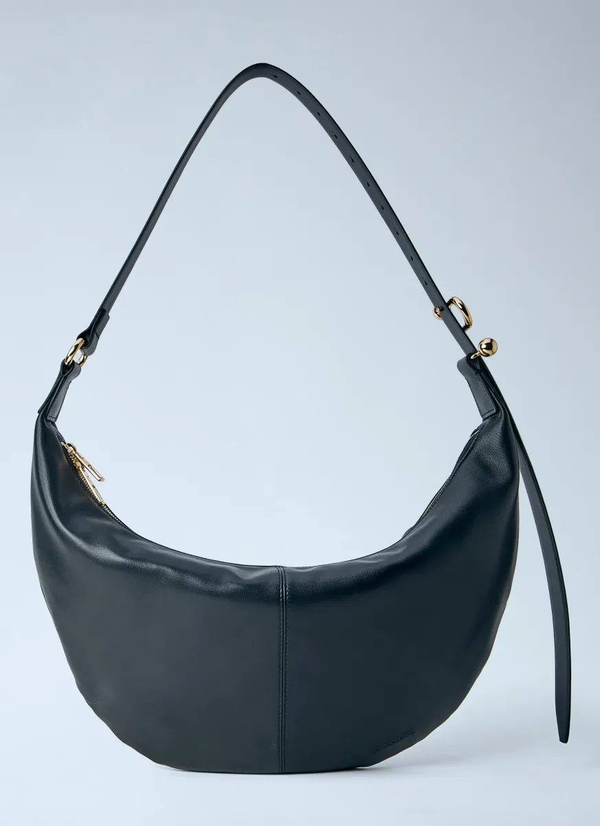 Nappa Leather Hobo Shoulder Bag