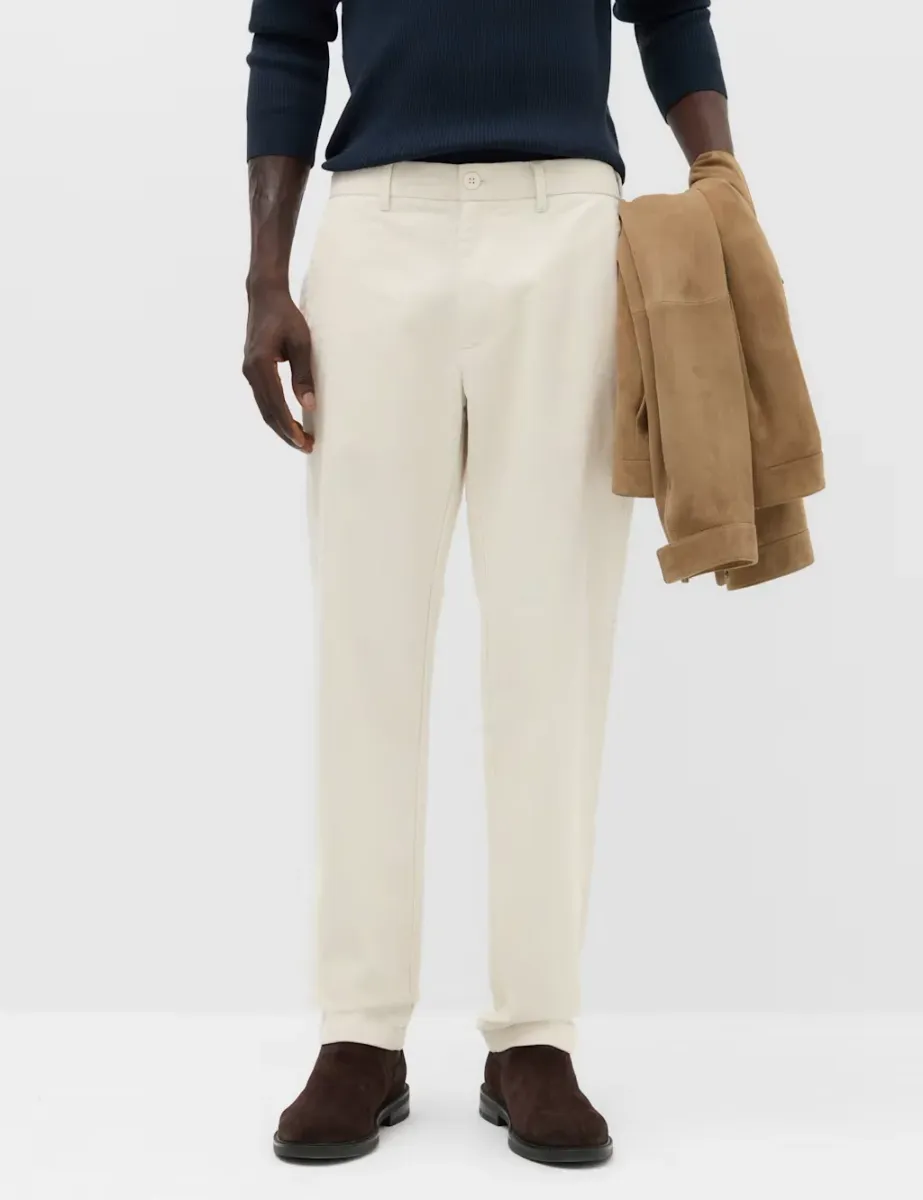 Regular Fit Corduroy Stretch Chinos Ecru