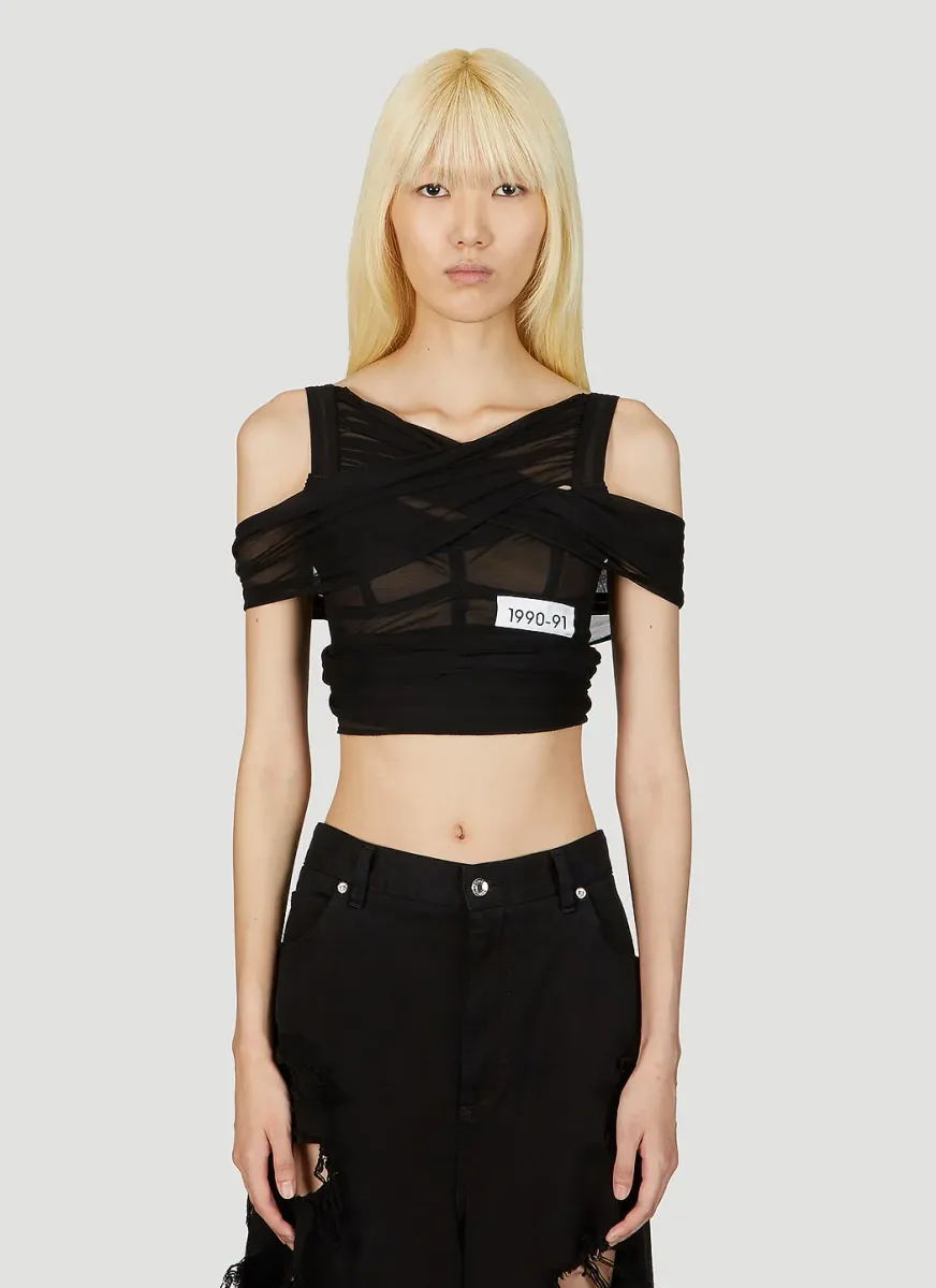 Kim Mesh Cross Over Top