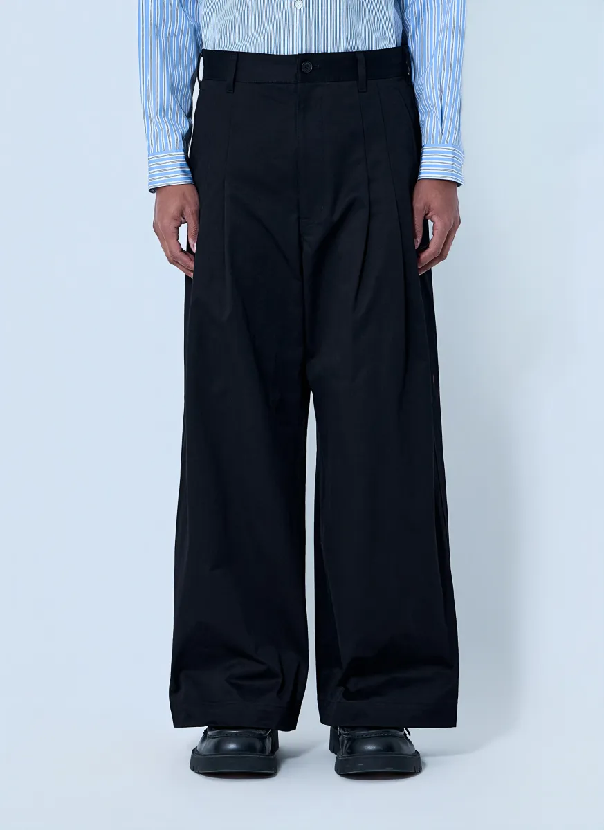 Wide-Leg Pleated Trousers