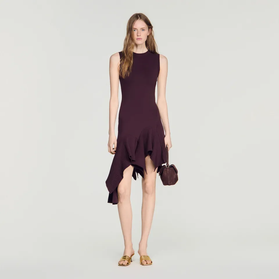 Asymmetric knit dress