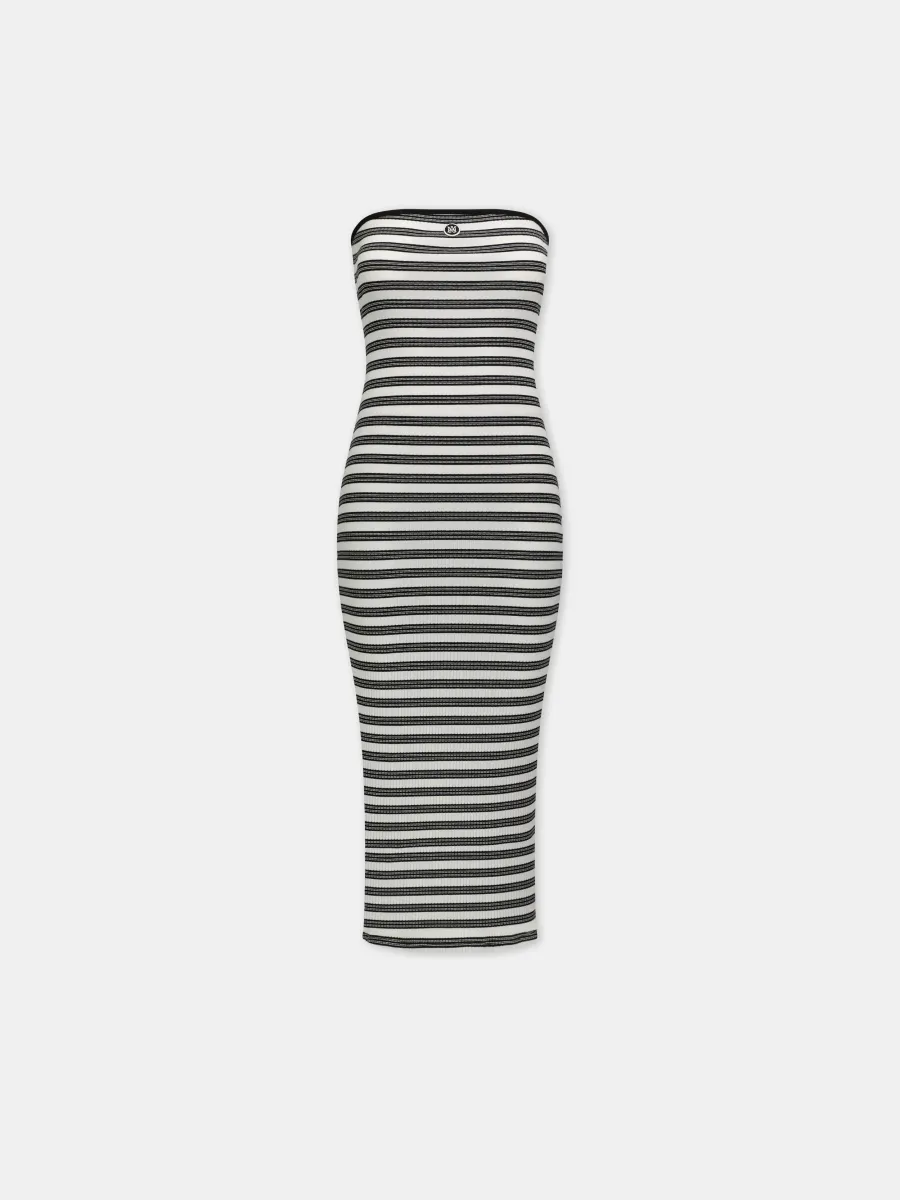 WOMEN - WOMEN'S MA STRIPED MAXI DRESS - White
