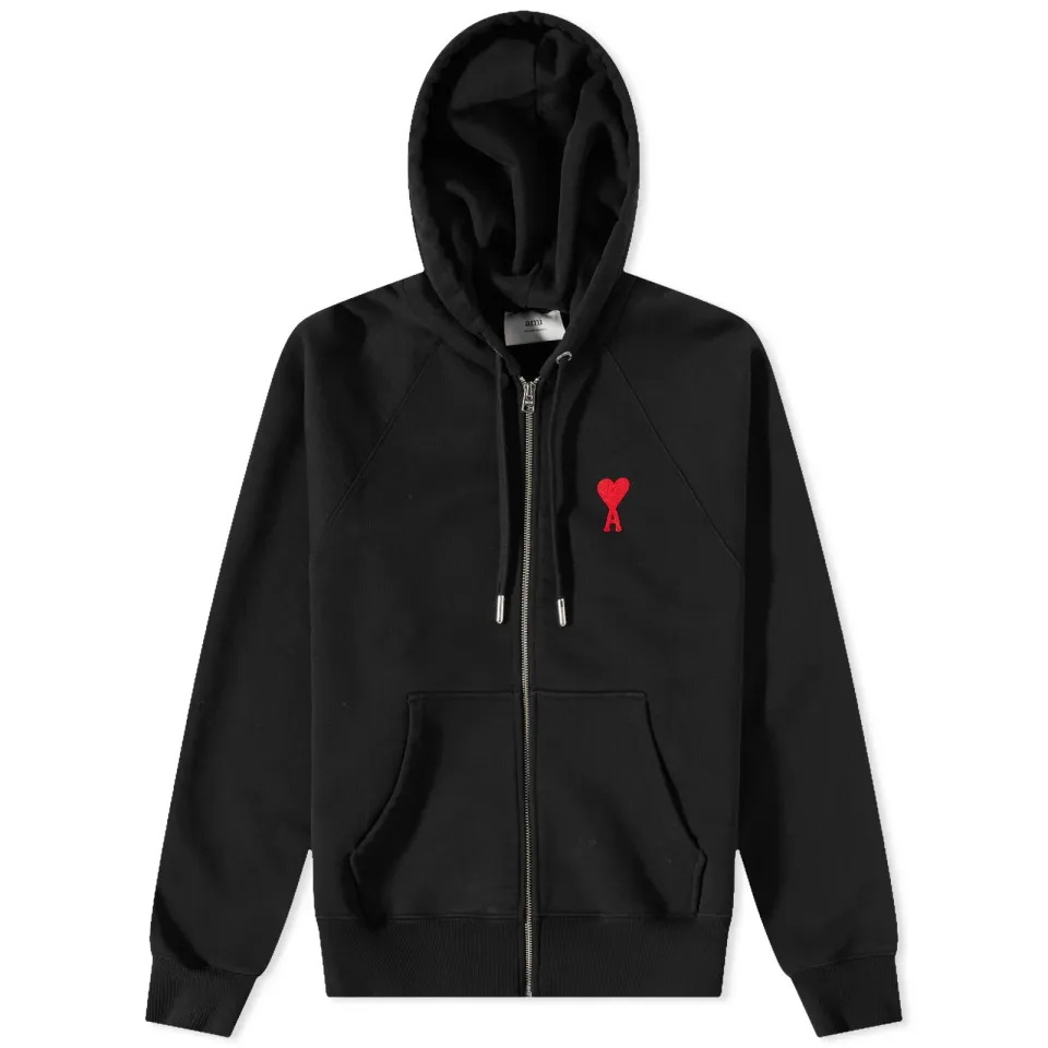 AMI Heavy Fleece Small A Heart Zip Hoodie