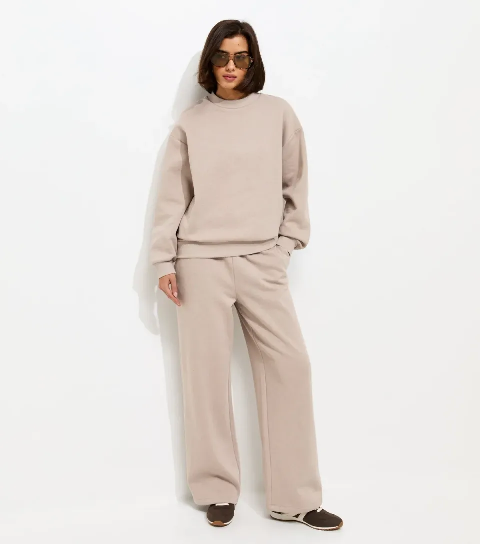 Women's Mink Wide Leg Relaxed Fit Joggers
