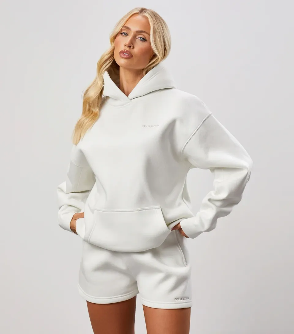 Women's 365 Cream Logo Embroidered Hoodie