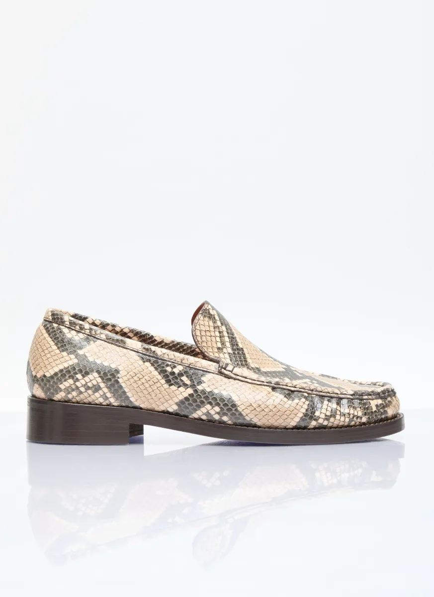 Snake-Embossed Loafers