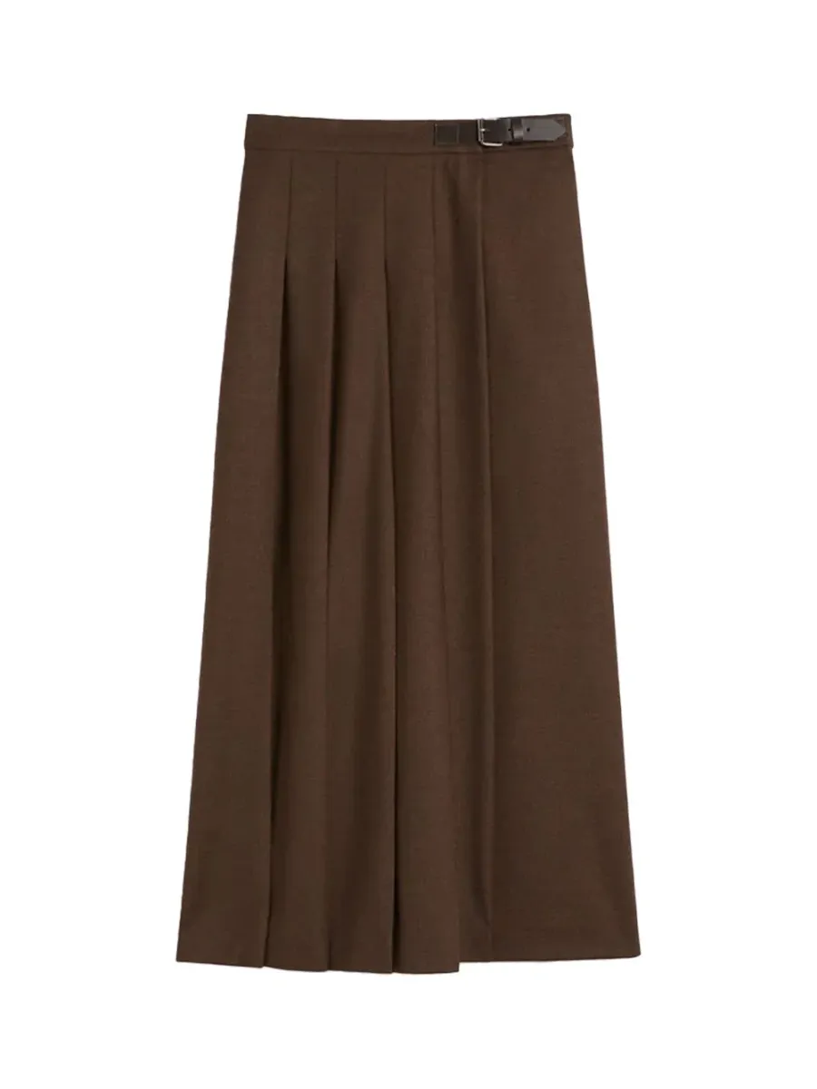 Wool Wrap Skirt Chocolate