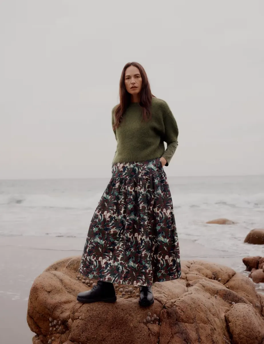 Textured Jumper with Wool & Mohair Khaki