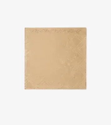 Floral Crest Silk Scarf in Sand beige