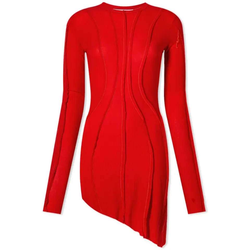 Long Sleeve Asymmetric Mini Dress