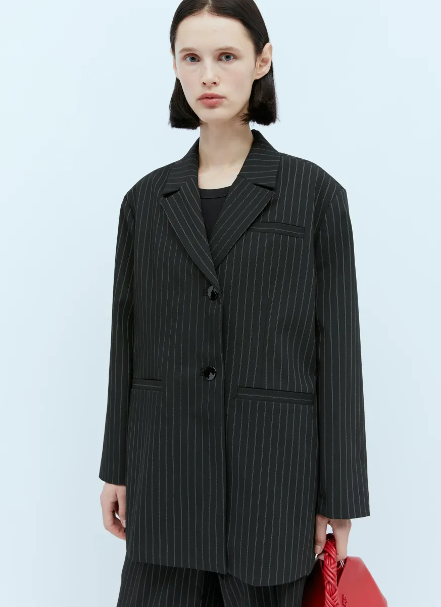 Pinstripe Oversized Suit Blazer