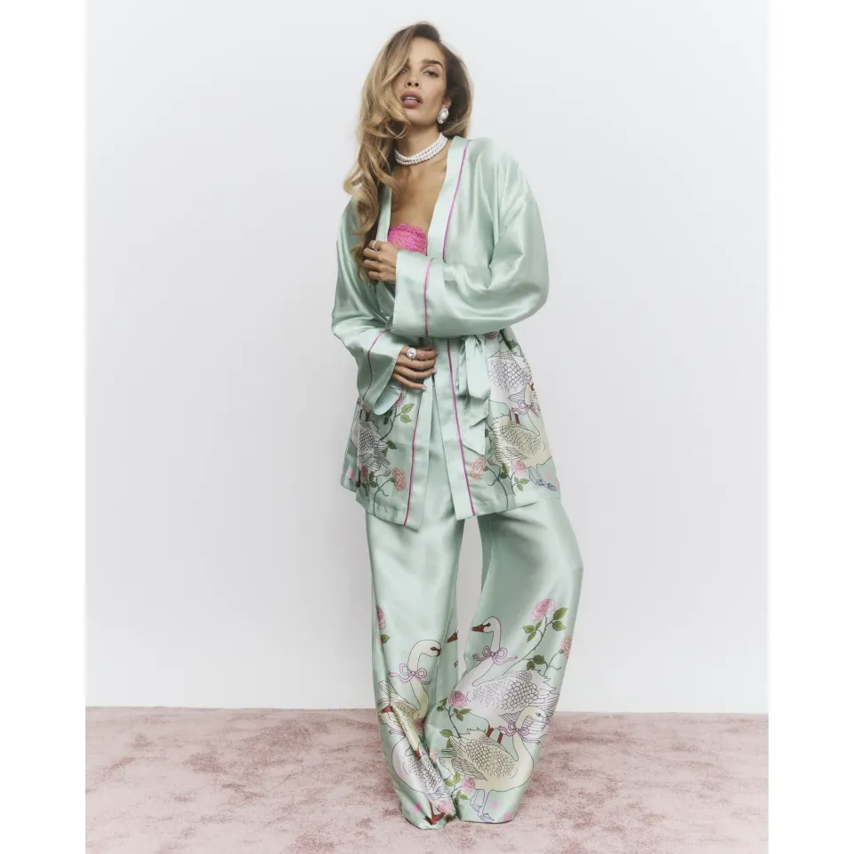 Satin Swan Robe