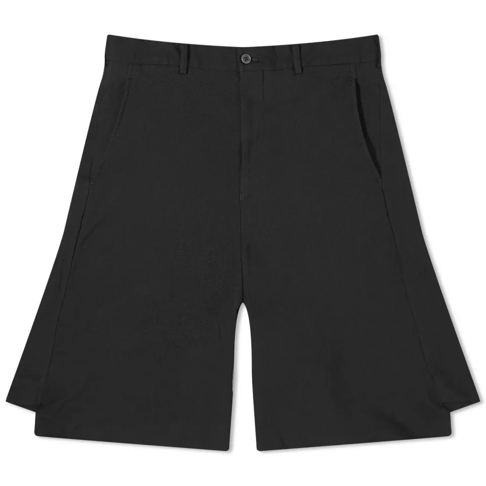 Gabardine Pleat Panel Short