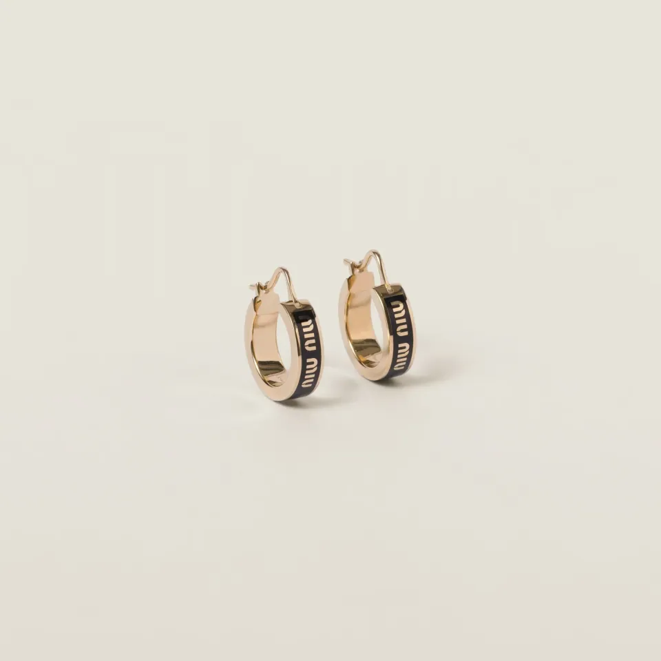 Enameled metal earrings