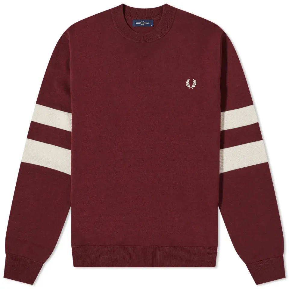 Tipped Sleeve Crew Knit