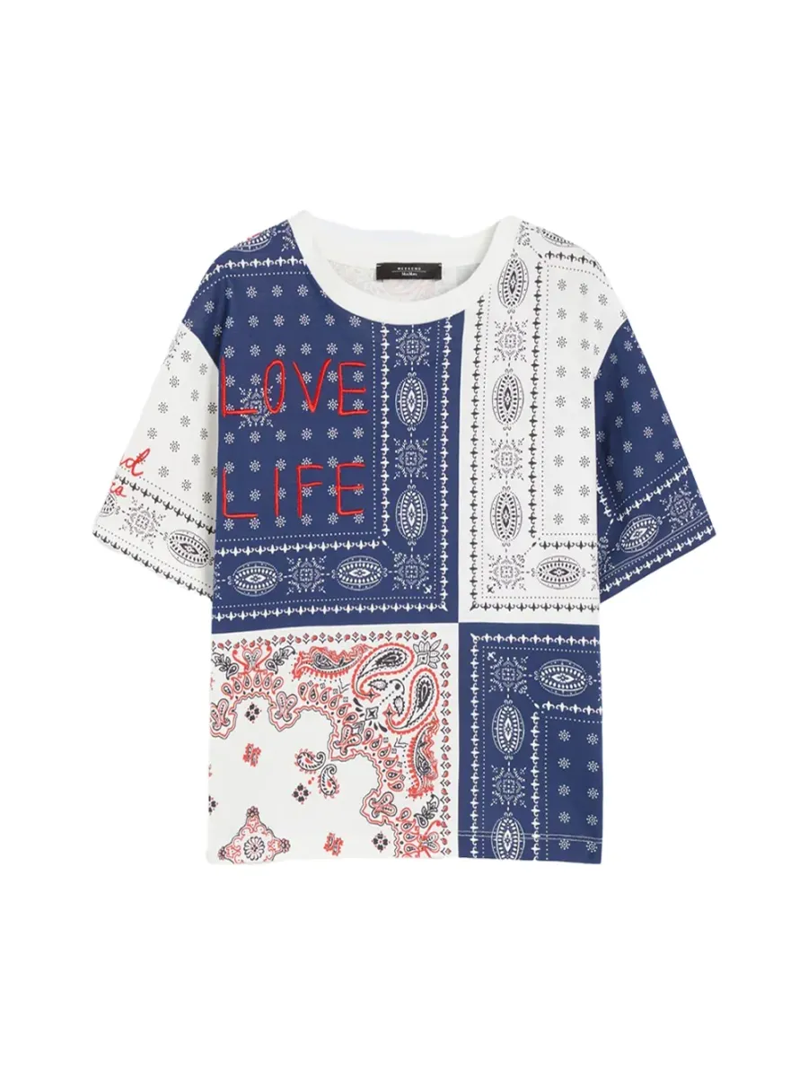 Printed organic cotton T-shirt White