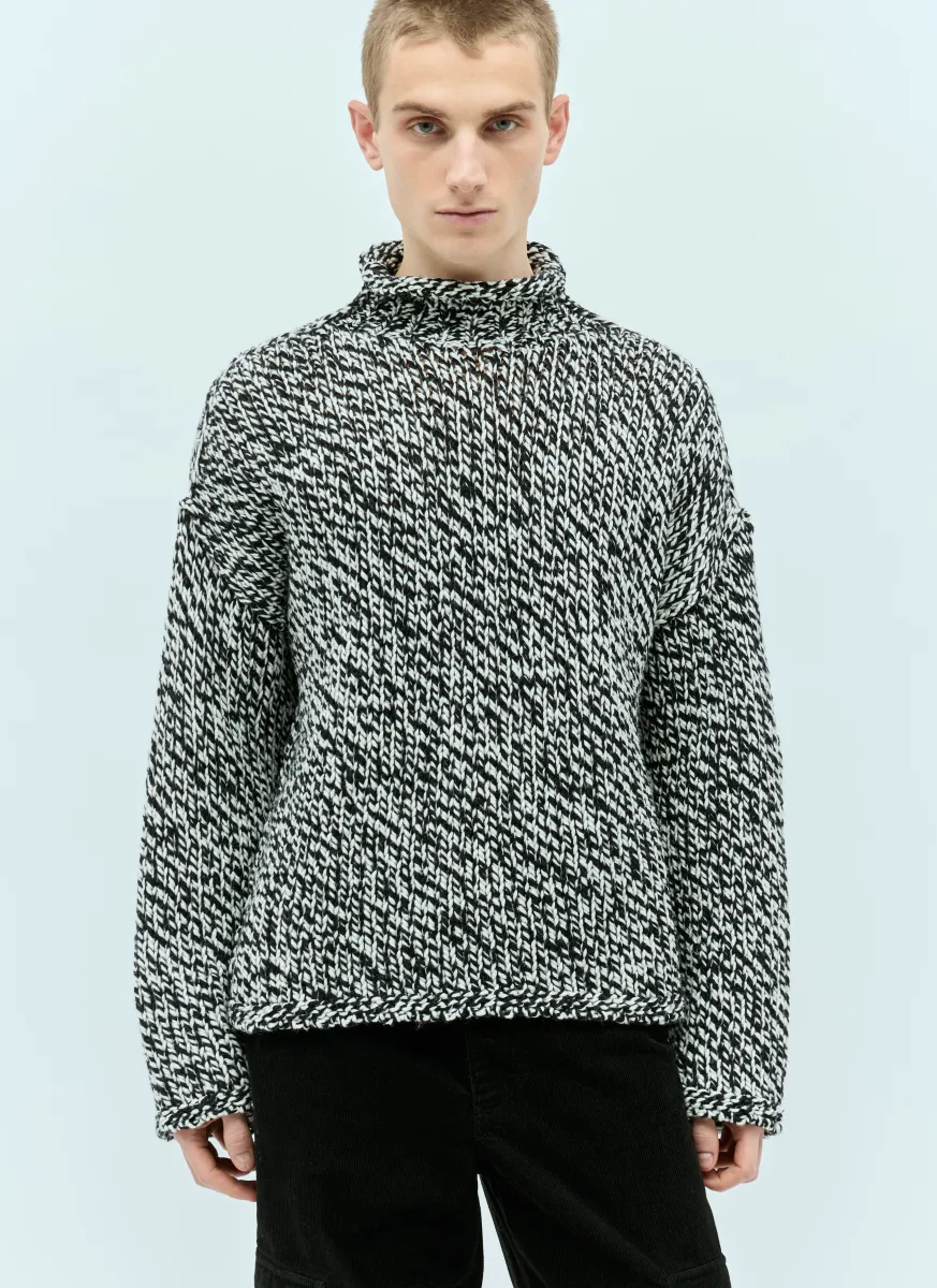 High-Neck Wool-Blend Sweater
