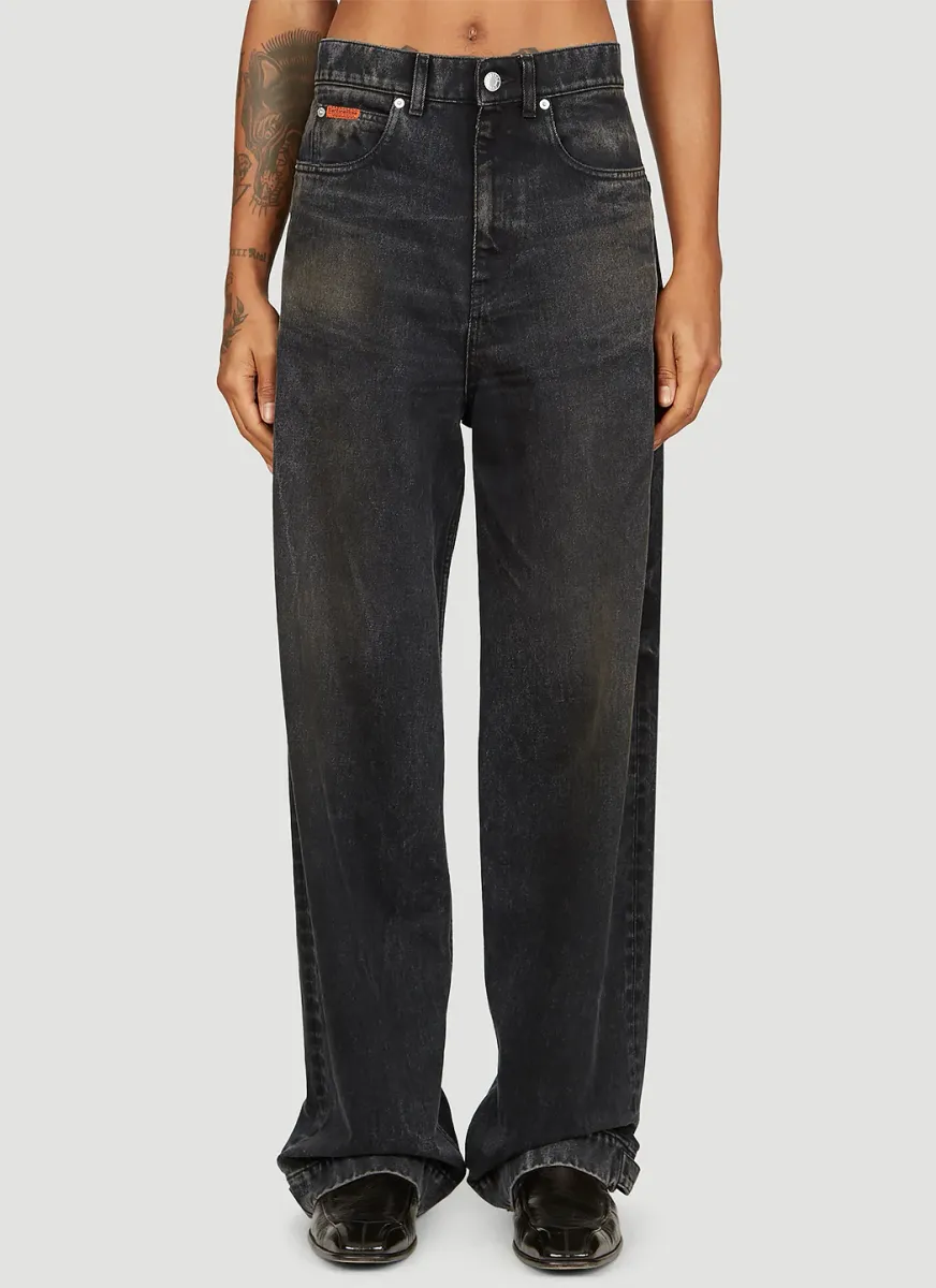 Wide Leg Washed Jeans