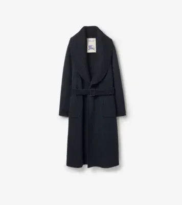 Wool Mohair Blend Coat in Night grey melange