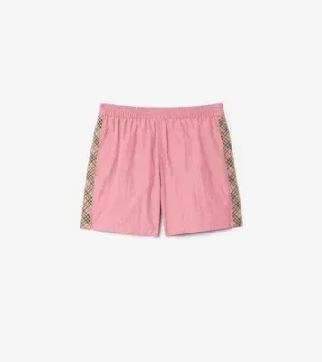 Check Trim Swim Shorts in Mallow pink - Men, Nylon