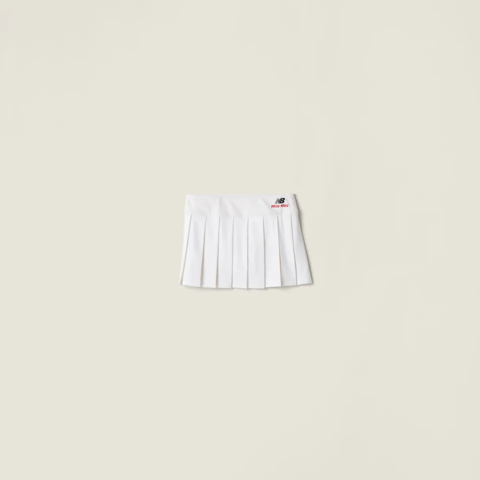Pleated stretch jersey skirt