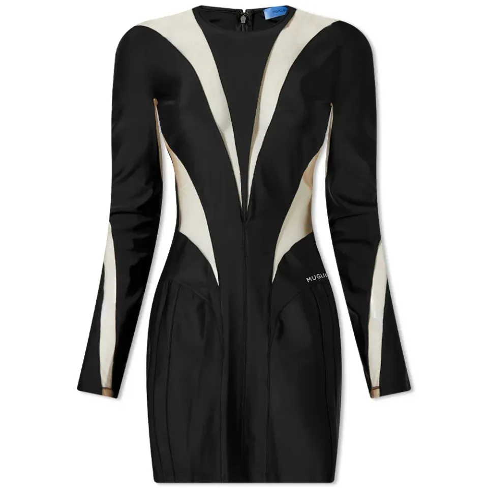 Illusion Long Sleeve Dress