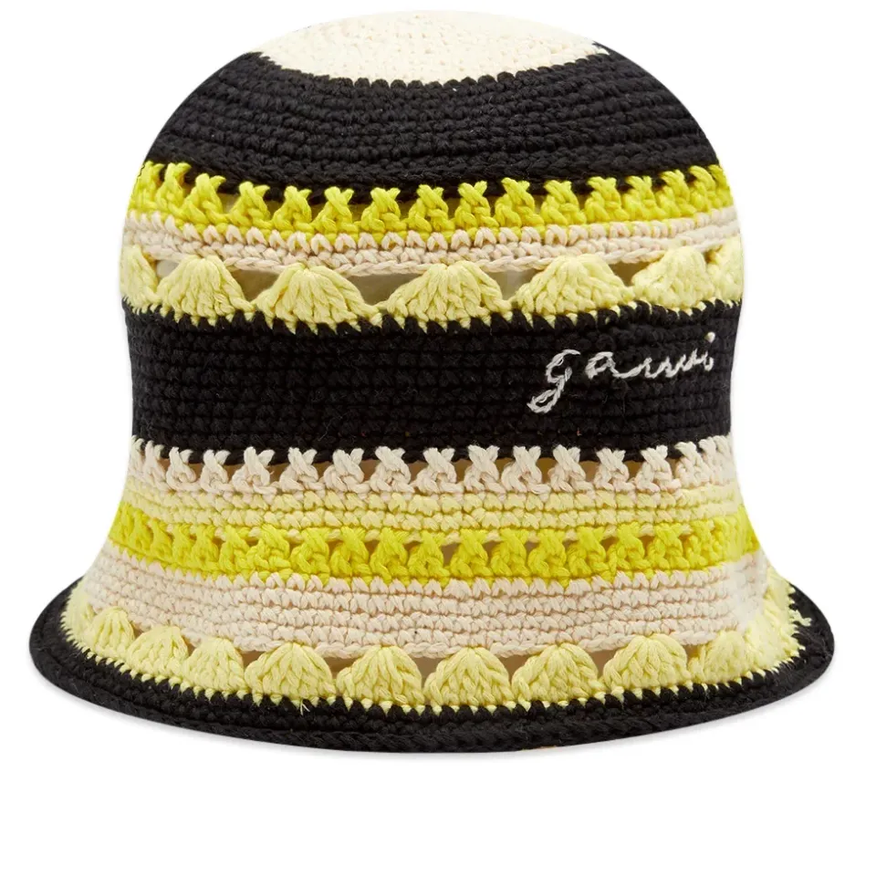 Logo Cotton Crochet Bucket Hat